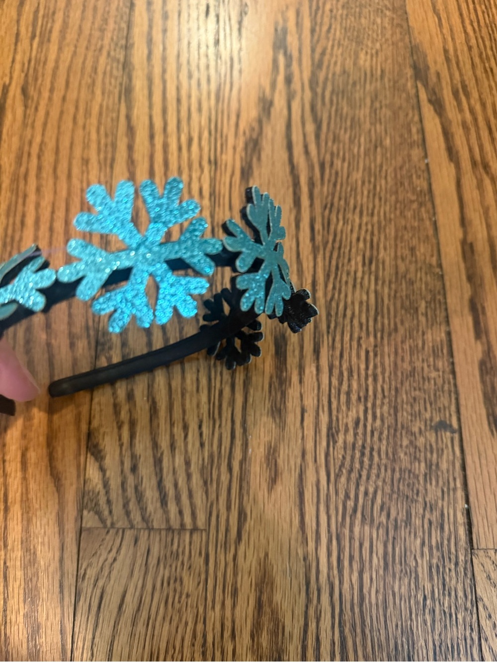 Glitter Snowflake Headband - Teal Blue
